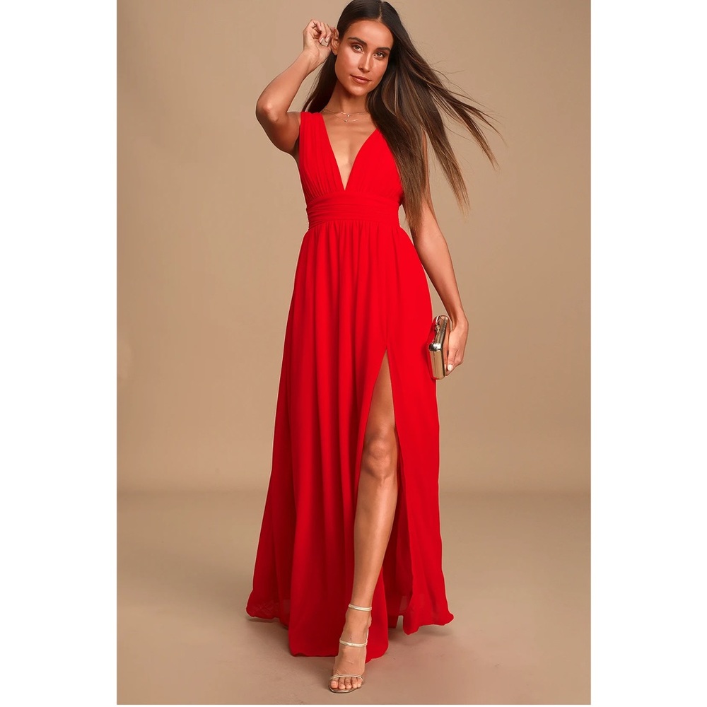 NWOT Lulus Elegant Red Evening Gown